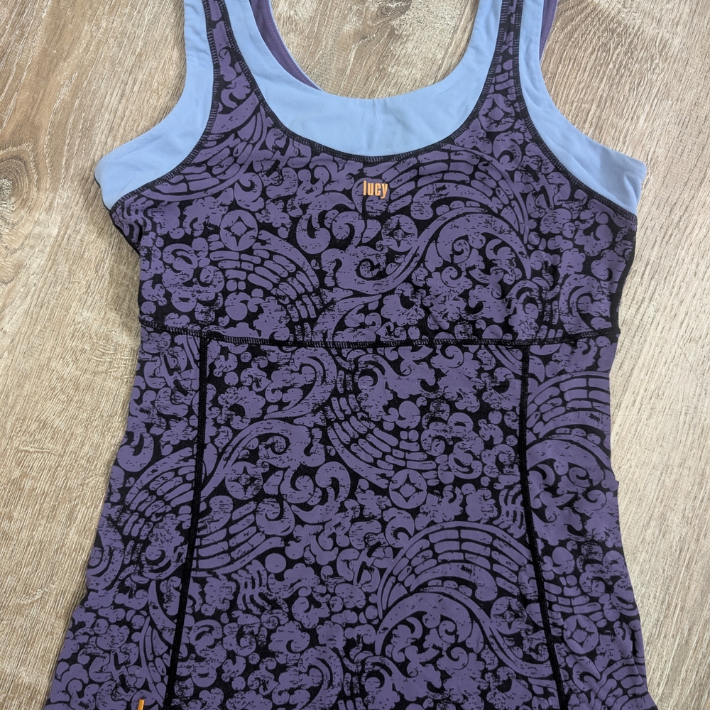 Purple and Blue Patterned Tank Top